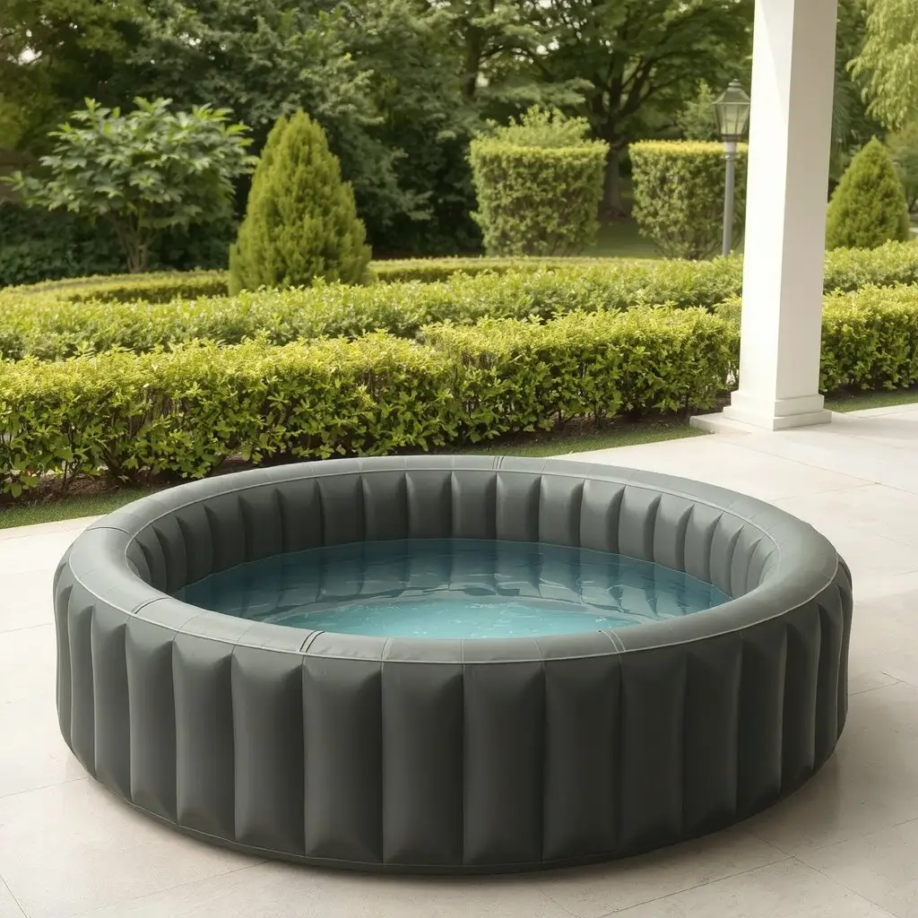 Spa gonflable posé sur terrasse